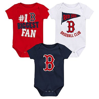 Infant Fanatics Branded Boston Red Sox Fan Pennant 3-Pack Bodysuit Set