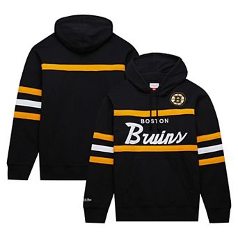 Men's Mitchell & Ness Black Boston Bruins Head Coach Pullover Hoodie