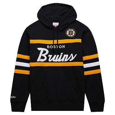 Men's Mitchell & Ness Black Boston Bruins Head Coach Pullover Hoodie