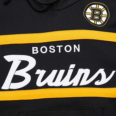 Men's Mitchell & Ness Black Boston Bruins Head Coach Pullover Hoodie
