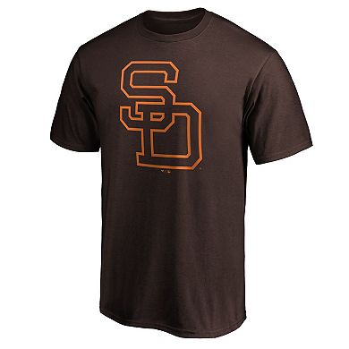 Men's Fanatics Branded Brown San Diego Padres Cooperstown Collection Huntington Logo T-Shirt