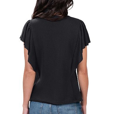 Women's G-III 4Her by Carl Banks Black Miami Marlins Crowd Wave T-Shirt