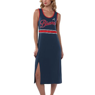 Women's G-III 4Her by Carl Banks Navy Atlanta Braves Main Field Maxi Dress