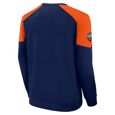 Men's Fanatics Branded Navy New York Islanders 2024 NHL Stadium Series Authentic Pro Fleece Logo Pullover Sweatshirt