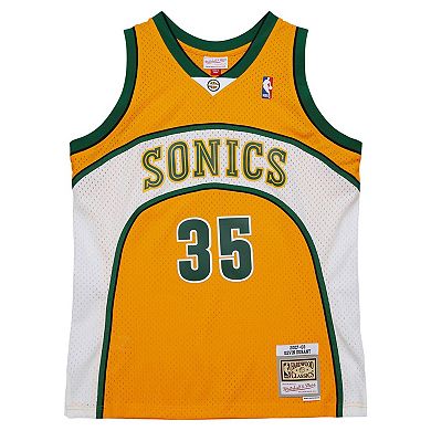 Men's Mitchell & Ness Kevin Durant Yellow Seattle SuperSonics 2007/08 Hardwood Classics Swingman Throwback Jersey
