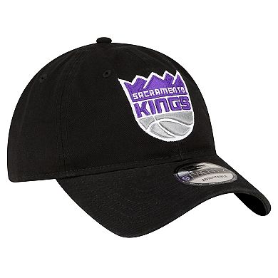 Men's New Era Black Sacramento Kings Team 2.0 9TWENTY Adjustable Hat