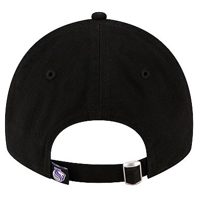Men's New Era Black Sacramento Kings Team 2.0 9TWENTY Adjustable Hat