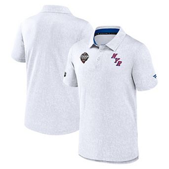 Men's Fanatics Branded White New York Rangers 2024 NHL Stadium Series Authentic Pro Jacquard Polo