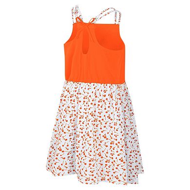 Girls Youth Colosseum Orange/White Clemson Tigers Robin Floral Dress
