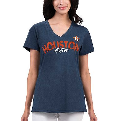 Women's G-III 4Her by Carl Banks Navy Houston Astros Key Move V-Neck T-Shirt