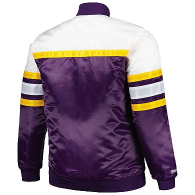 Men's Mitchell & Ness Purple/Gold Los Angeles Lakers Big & Tall Heavyweight Full-Snap Satin Jacket