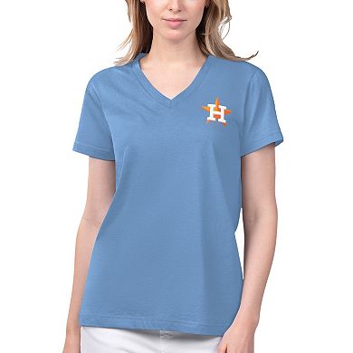 Women's Margaritaville Light Blue Houston Astros Game Time V-Neck T-Shirt