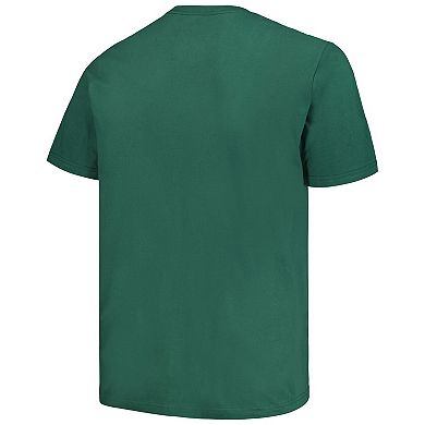 Men's Mitchell & Ness Hunter Green Seattle SuperSonics Big & Tall Hardwood Classics Vintage Logo T-Shirt