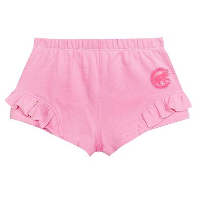 Girls Toddler Fanatics Branded Pink Chicago Cubs Dugout Cute T-Shirt & Shorts Set