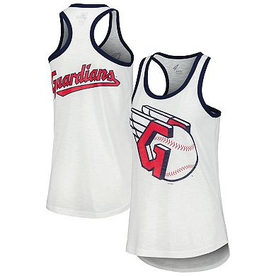 Women's G-III 4Her by Carl Banks White Cleveland Guardians Tater Tank Top