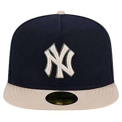 Men's New Era Navy New York Yankees Canvas A-Frame 59FIFTY Fitted Hat