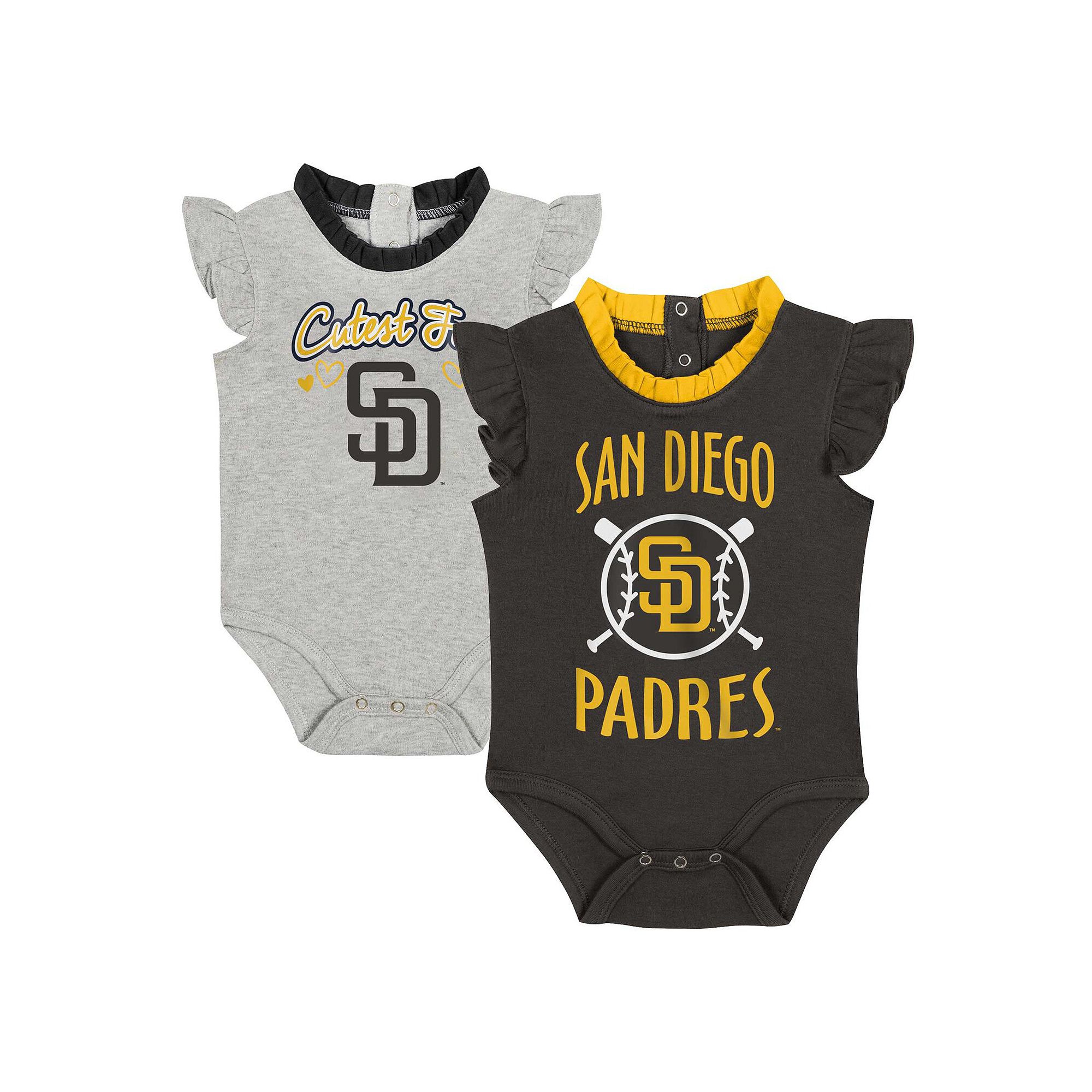 Newborn & Infant Fanatics Branded Brown/Gray San Diego Padres Two-Pack Fan 