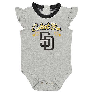 Newborn & Infant Fanatics Branded Brown/Gray San Diego Padres Two-Pack Fan Bodysuit Set