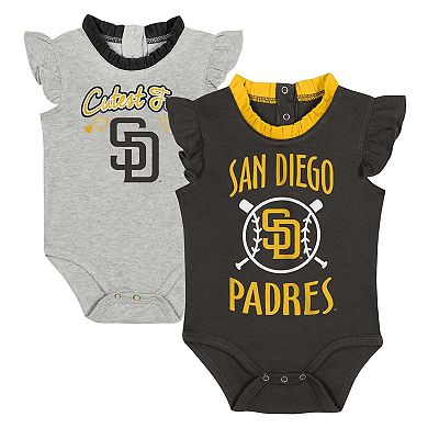 Newborn & Infant Fanatics Branded Brown/Gray San Diego Padres Two-Pack Fan Bodysuit Set