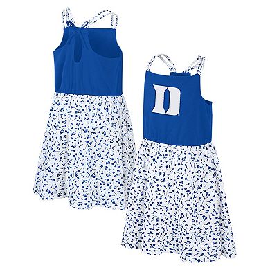 Girls Youth Colosseum Royal/White Duke Blue Devils Robin Floral Dress