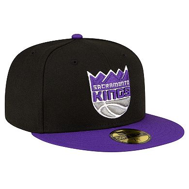 Men's New Era Black/Purple Sacramento Kings 2-Tone 59FIFTY Fitted Hat