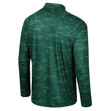 Men's Colosseum Green Michigan State Spartans Carson Raglan Quarter-Zip Jacket