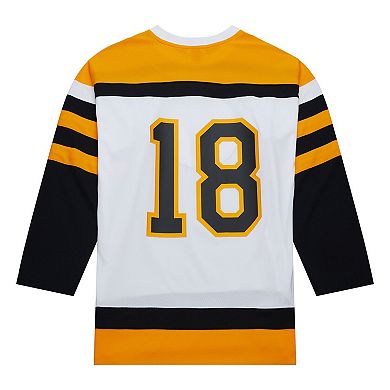Men's Mitchell & Ness Willie O'Ree White Boston Bruins 1958 Blue Line Player Jersey