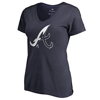 Women's Fanatics Branded Navy Atlanta Braves X-Ray V-Neck T-Shirt