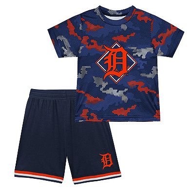 Toddler Fanatics Branded Navy Detroit Tigers Field Ball T-Shirt & Shorts Set