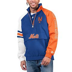 Men's Starter Navy Atlanta Braves The Captain II Full-Zip Varsity Jacket