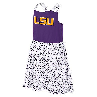 Girls Youth Colosseum Purple/White LSU Tigers Robin Floral Dress