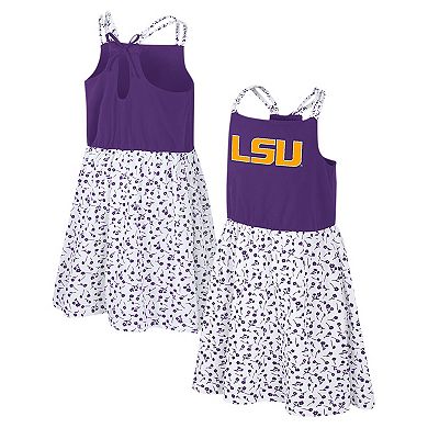 Girls Youth Colosseum Purple/White LSU Tigers Robin Floral Dress