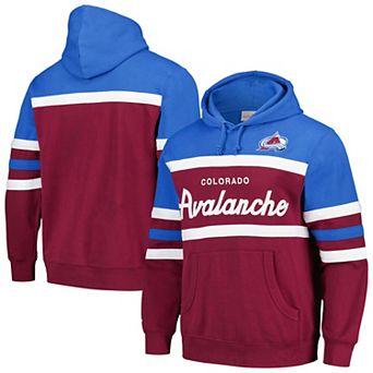 Men's Mitchell & Ness Burgundy/Light Blue Colorado Avalanche Head Coach Pullover Hoodie