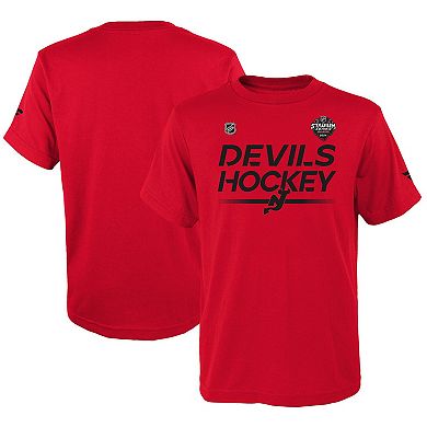 Youth Red New Jersey Devils 2024 NHL Stadium Series Locker Room T-Shirt