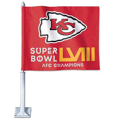 WinCraft Kansas City Chiefs 2023 AFC Champions 11.75" x 14" Two-Sided Car Flag