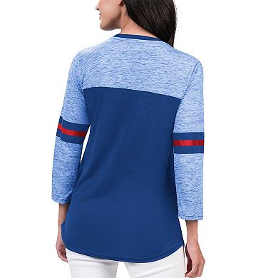 Women's G-III 4Her by Carl Banks Blue New York Rangers Play The Game 3/4-Sleeve T-Shirt