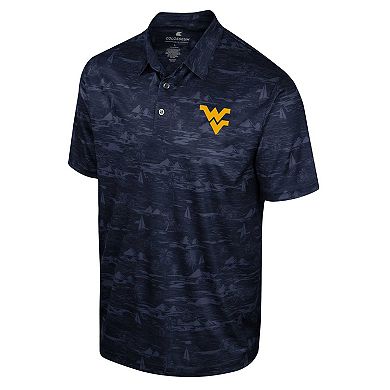 Men's Colosseum Navy West Virginia Mountaineers Daly Print Polo