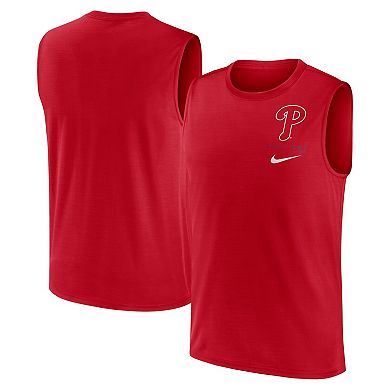Men's Nike Red Philadelphia Phillies Large Logo Muscle Tank Top