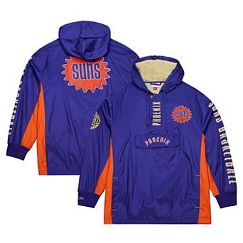 Men's Mitchell & Ness Purple Phoenix Suns Team OG 2.0 Vintage Logo Anorak Windbreaker Quarter-Zip Jacket