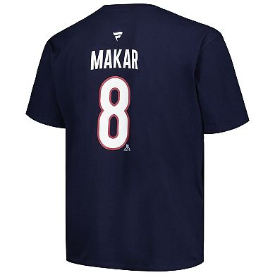 Men's Fanatics Branded Cale Makar Navy Colorado Avalanche Big & Tall Name & Number T-Shirt