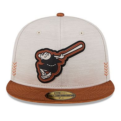 Men's New Era Stone/Brown San Diego Padres 2024 Clubhouse 59FIFTY Fitted Hat