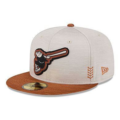 Men's New Era Stone/Brown San Diego Padres 2024 Clubhouse 59FIFTY Fitted Hat