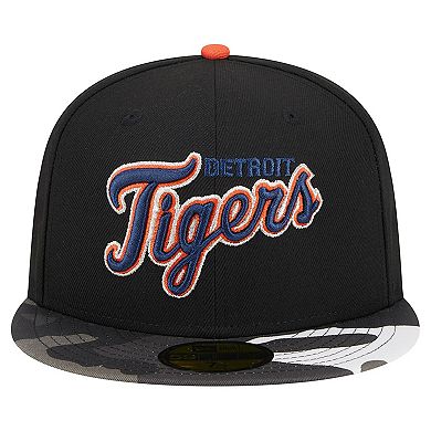 Men's New Era Black Detroit Tigers Metallic Camo 59FIFTY Fitted Hat