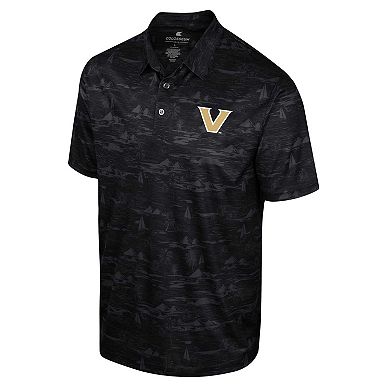 Men's Colosseum Black Vanderbilt Commodores Daly Print Polo