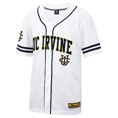Men's Colosseum White UC Irvine Anteaters Free Spirited Mesh Button-Up Baseball Jersey