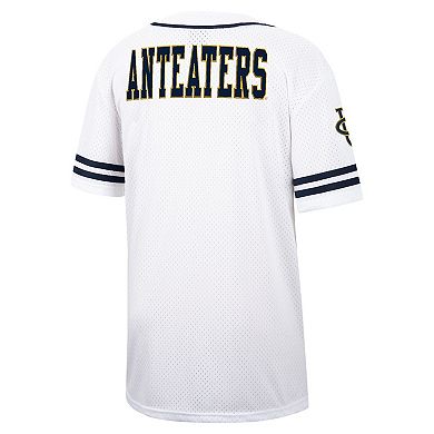 Men's Colosseum White UC Irvine Anteaters Free Spirited Mesh Button-Up Baseball Jersey