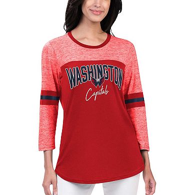 Women's G-III 4Her by Carl Banks Red Washington Capitals Play The Game 3/4-Sleeve T-Shirt