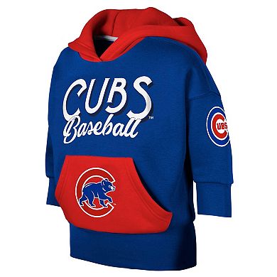 Youth Fanatics Branded Royal Chicago Cubs Team Practice Fashion Three-Quarter Sleeve Pullover Hoodie
