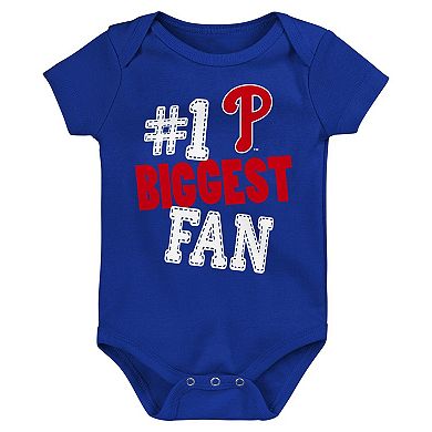 Newborn & Infant Fanatics Branded Philadelphia Phillies Fan Pennant 3-Pack Bodysuit Set