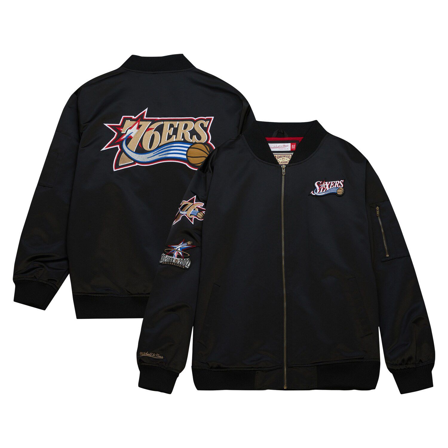 Men's Mitchell & Ness Black Philadelphia 76ers Hardwood Classics ...